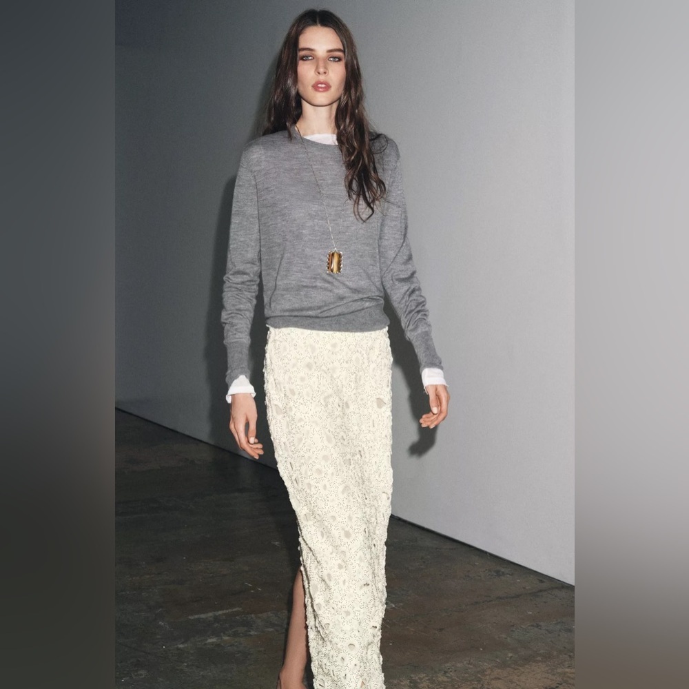 ZARA BEADED MIDI SKIRT ZW COLLECTION